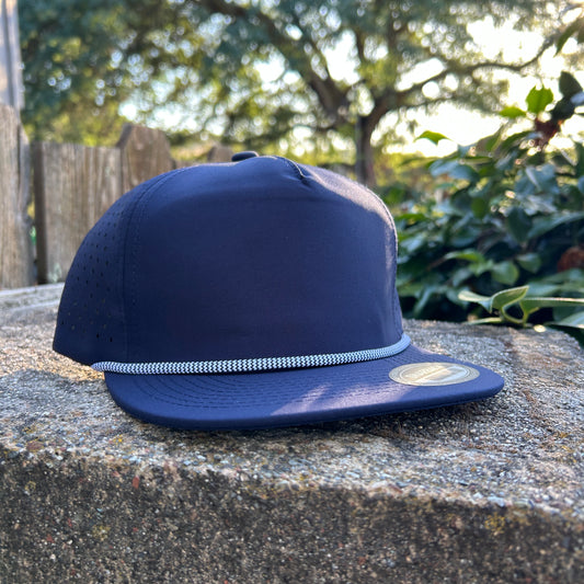 Walnut Country Navy Unstructured Waterproof Rope Hat
